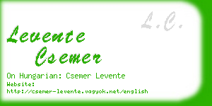 levente csemer business card